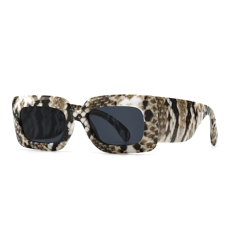 Fierce Snakeskin Square Sunglasses-1