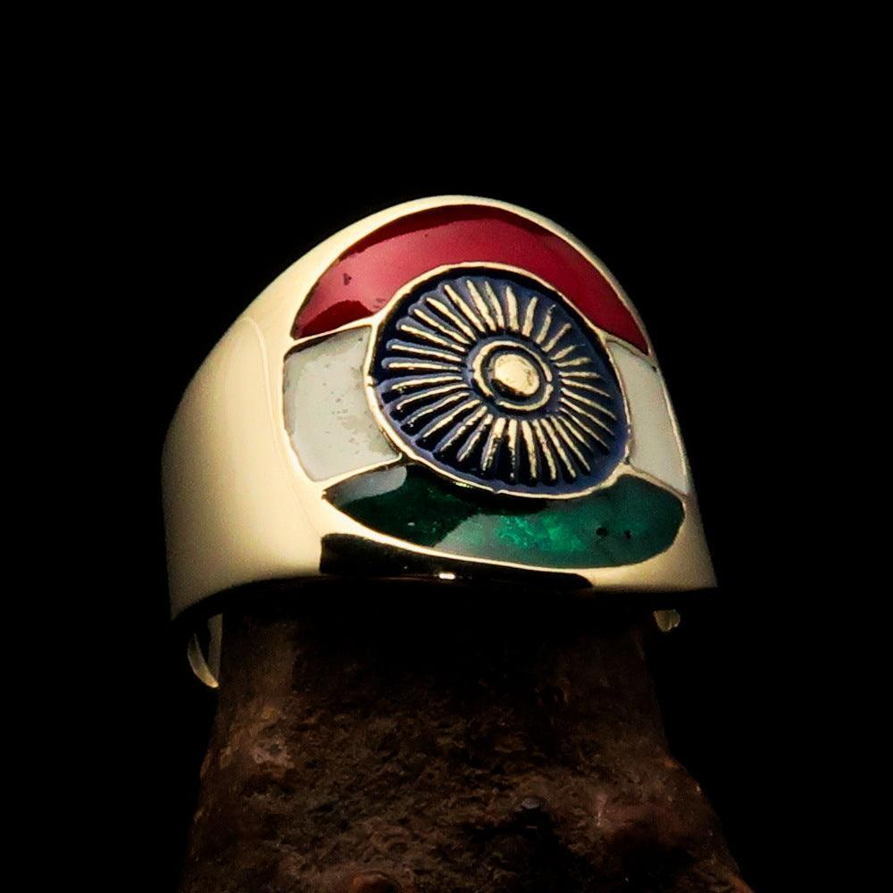 Perfectly crafted Men's National Flag Ring India - solid Brass-0
