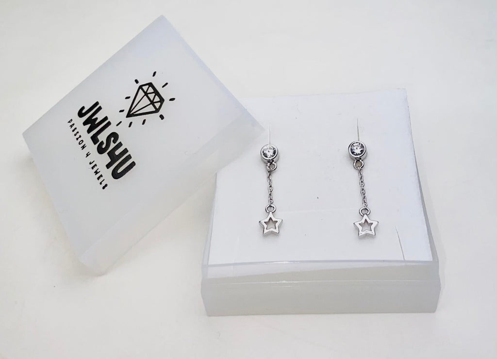 Oorhangers Hart 3D aan Ketting Zilver JE008S-2