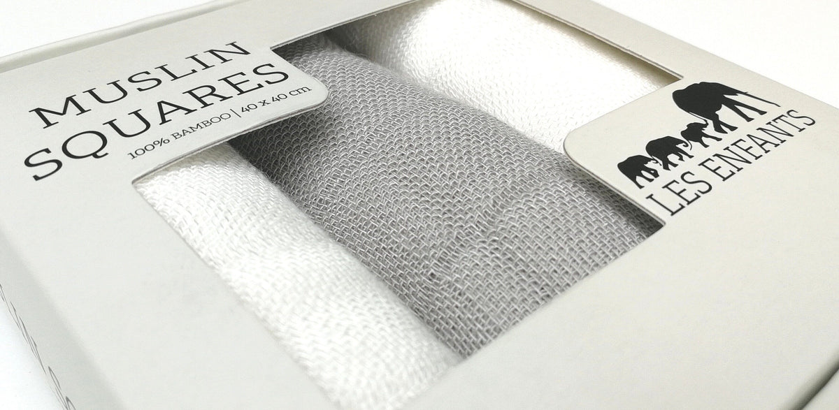 Muslin Squares Grey / White-1
