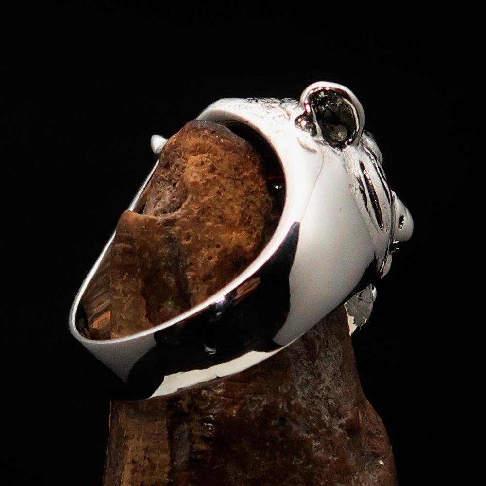 Excellent crafted Men's Tiger Ring red CZ Eyes - Sterling Silver-3