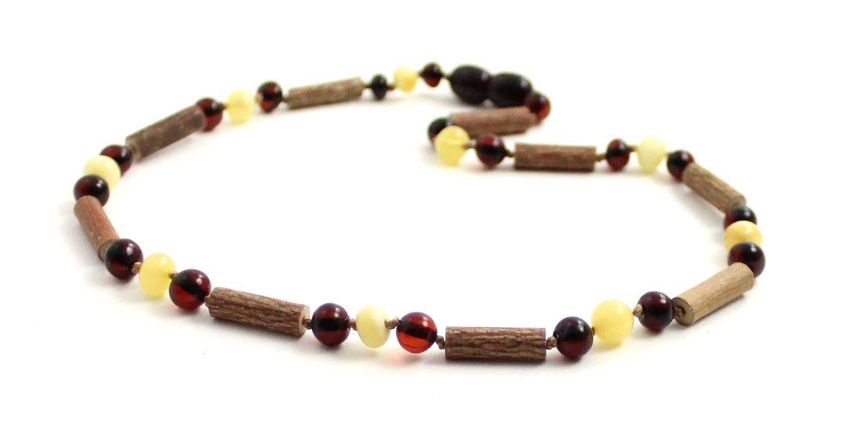 NBBP-H6 Teething Necklace With Amber Polished and Hazelwood-2