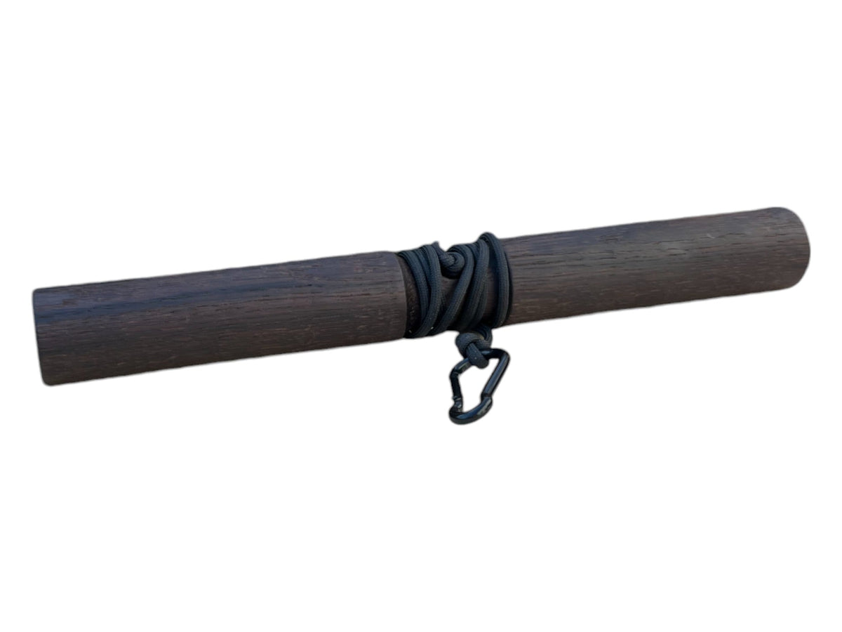 Smoked Oak Wrist Roller with Rope and Carabiner 1.77" (4.5 cm) Diameter-1