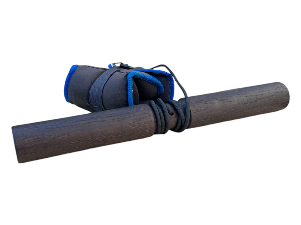 Smoked Oak Wrist Roller with Rope and Carabiner 1.77" (4.5 cm) Diameter-2