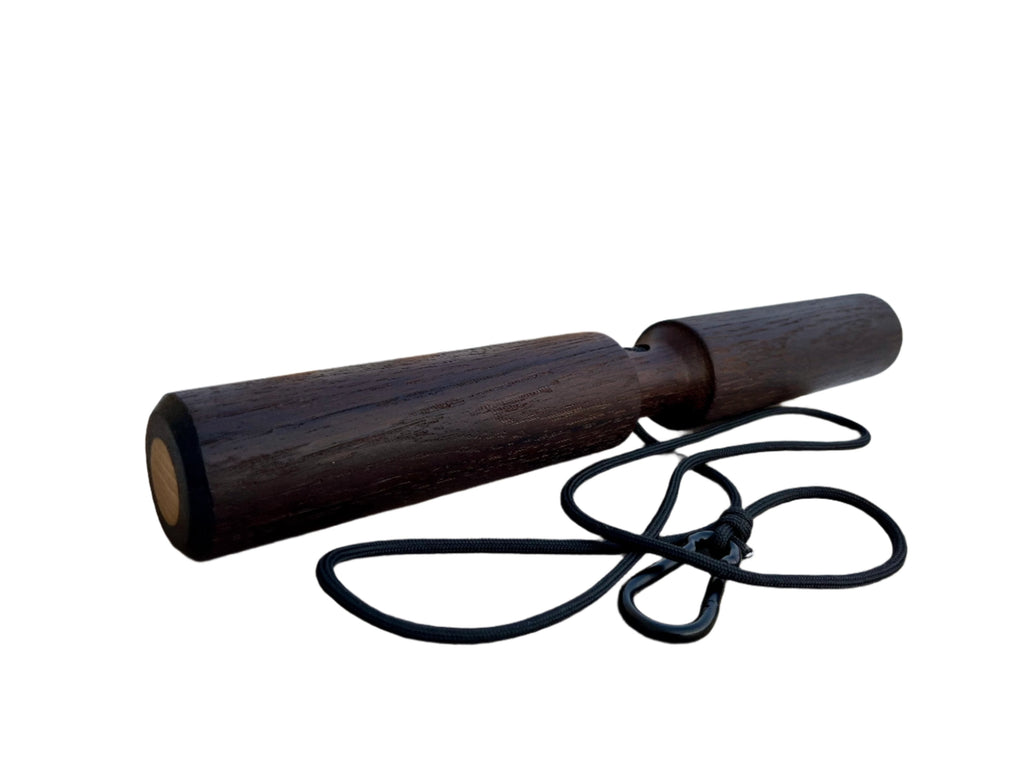 Smoked Oak Wrist Roller with Rope and Carabiner 1.89" (4.8 cm) Diameter (Copy)-1