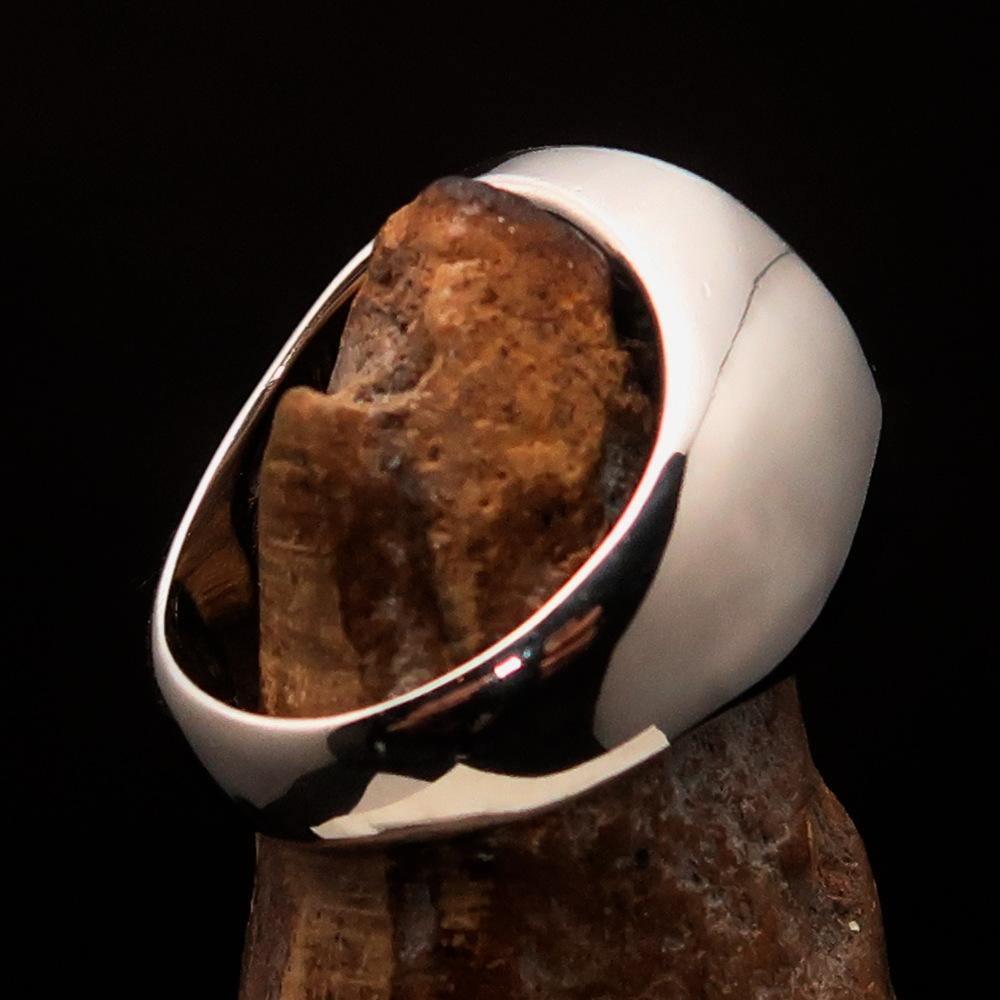 Excellent crafted Men's green Knights Templar Ring - Sterling Silver-3