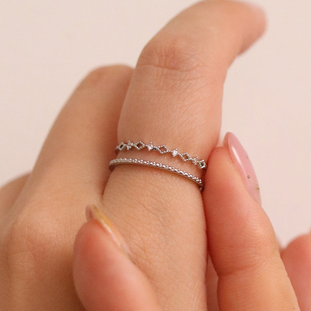Cubic double layered ring-2