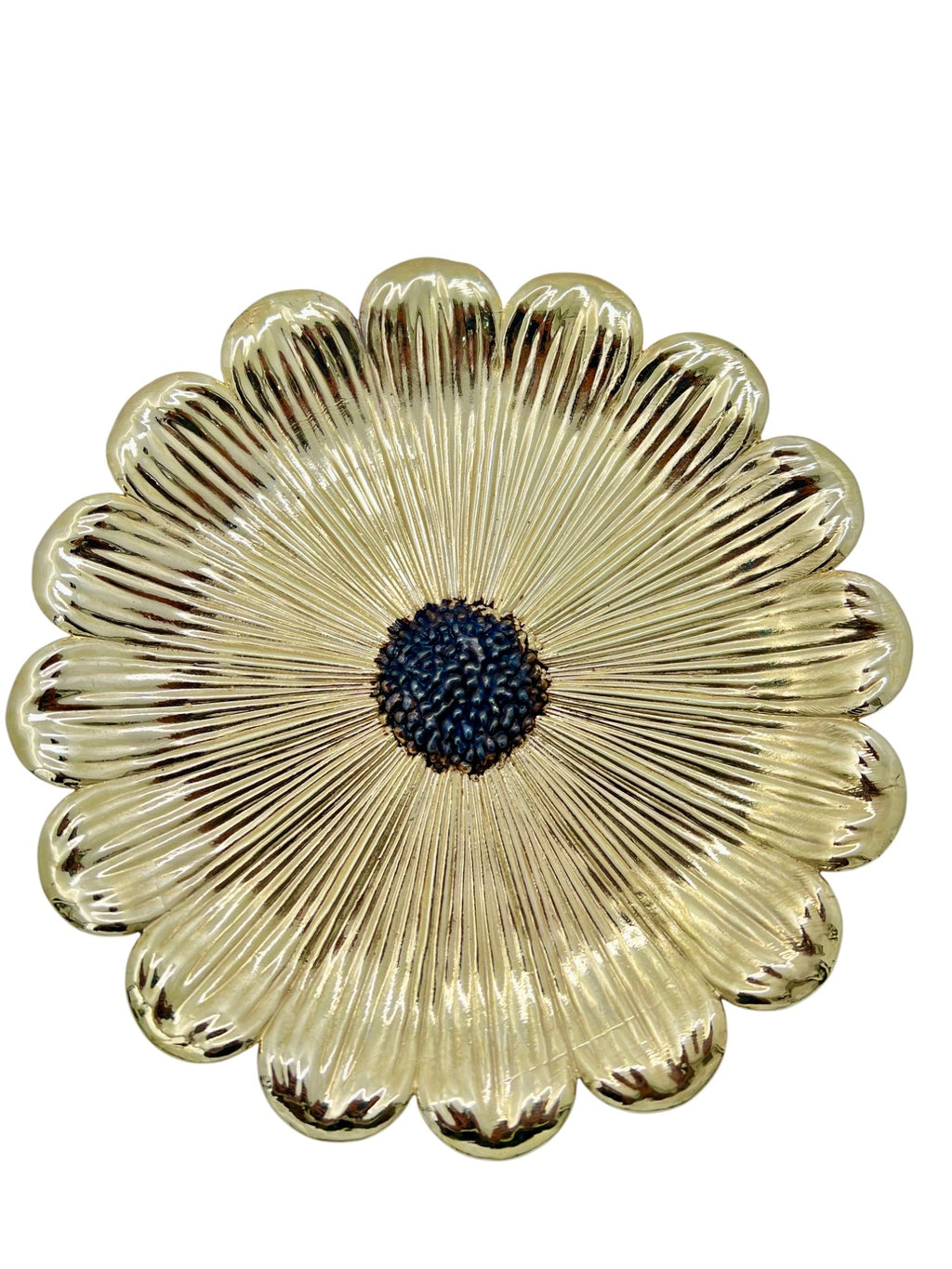 Sunflower Decorative Tray – Electro-formed Flower Jewellery Dish | Gold with Antique Finish | Flower Inspired Home Accent-0