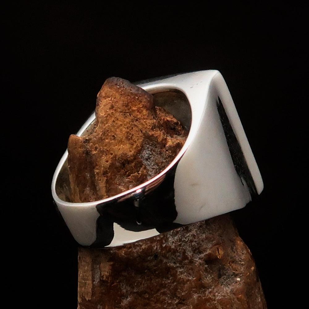 Excellent crafted Men's Zodiac Ring red Star Sign Capricorn - Sterling Silver-3