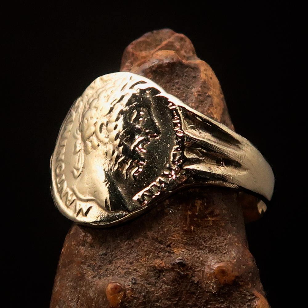 Men's ancient Roman Coin Men's Ring Antonius Pius - Solid Brass-1