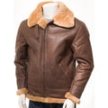 MEN BROWN AND GINGER SHEEPSKIN JACKET EDWARDS