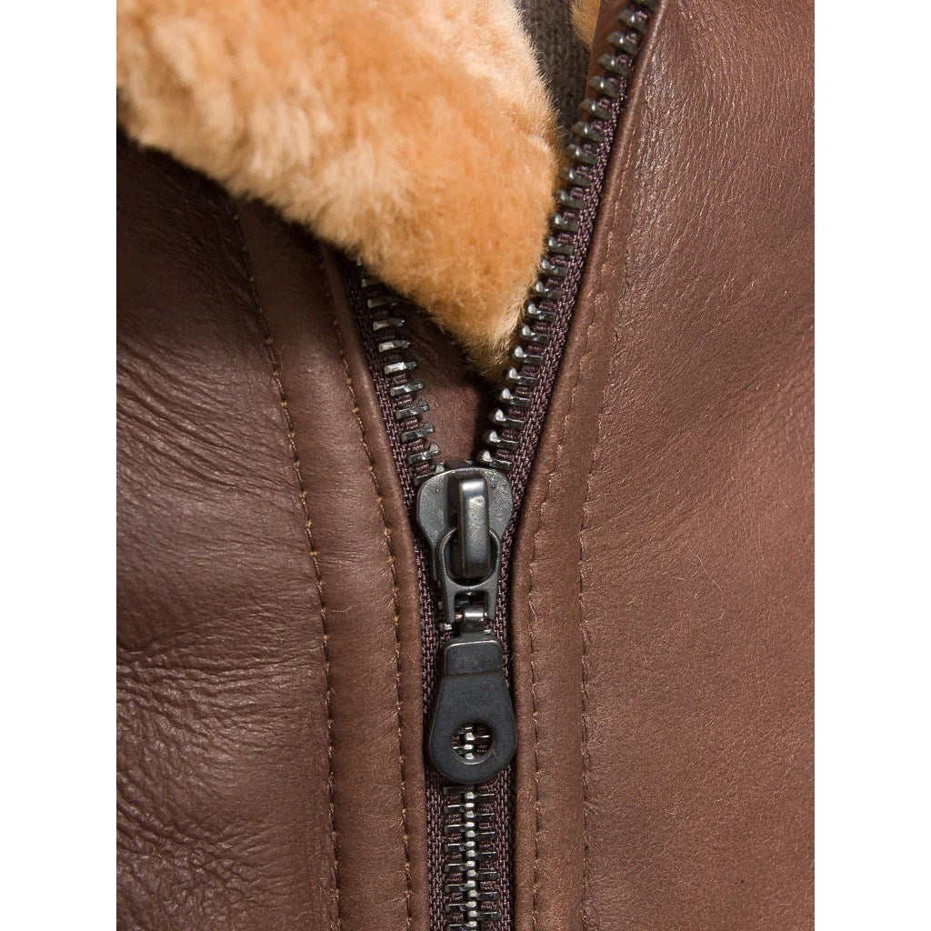MEN BROWN AND GINGER SHEEPSKIN JACKET EDWARDS