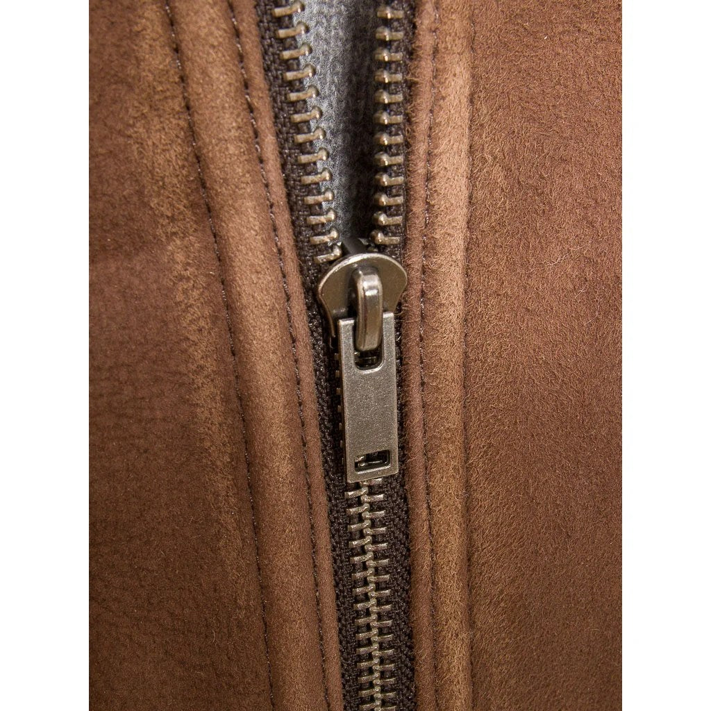 MEN BROWN SHEEPSKIN SHEARLING JACKET FLEMING