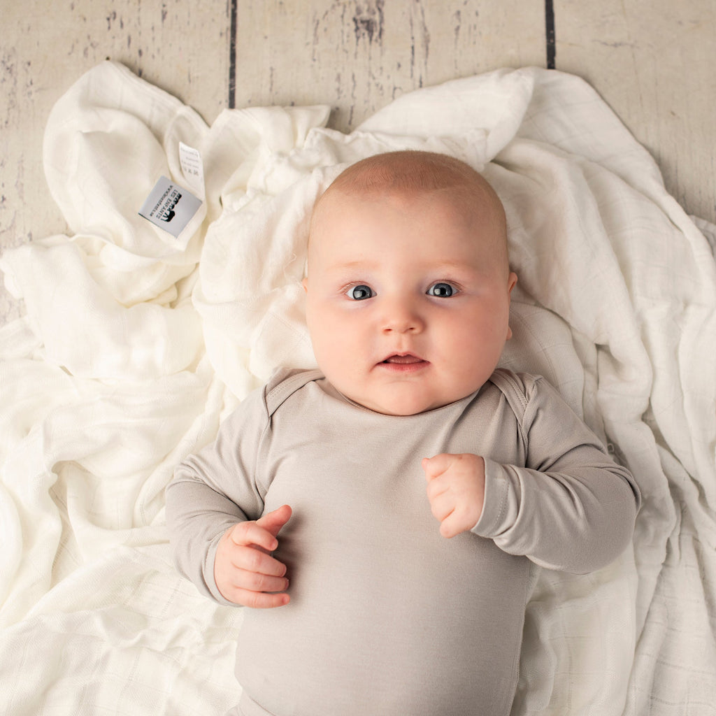 Bamboo Baby Long Sleeve Body - GREY-1