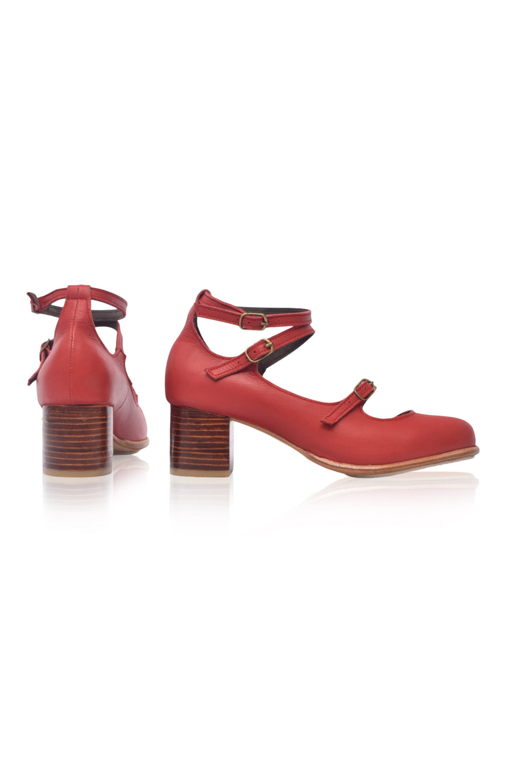 Jardin Block Heel Leather Pumps-4