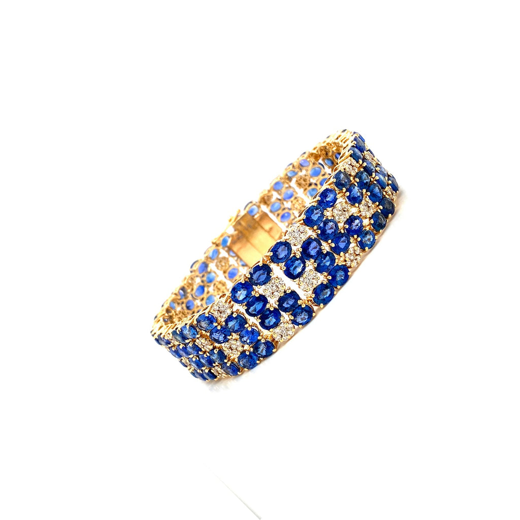 Sapphire and Diamond Bracelet in 14K Yellow Gold - KGD 41294-1