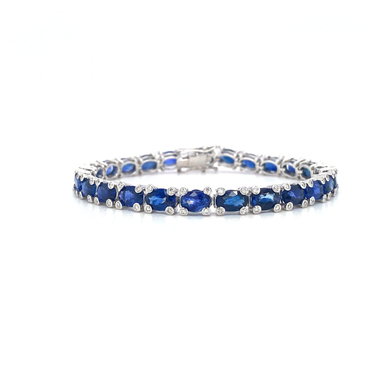 Sapphire and Diamond Bracelet in 18K White Gold - KGD 41376-0