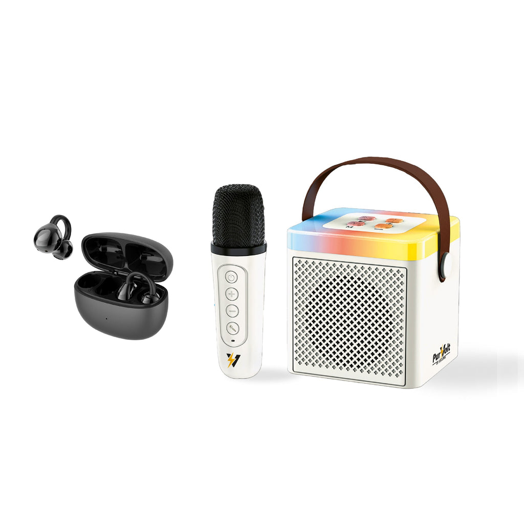 Ultimate Sound & Party Combo: Portable Karaoke Set & True Wireless Stereo Earbuds-0