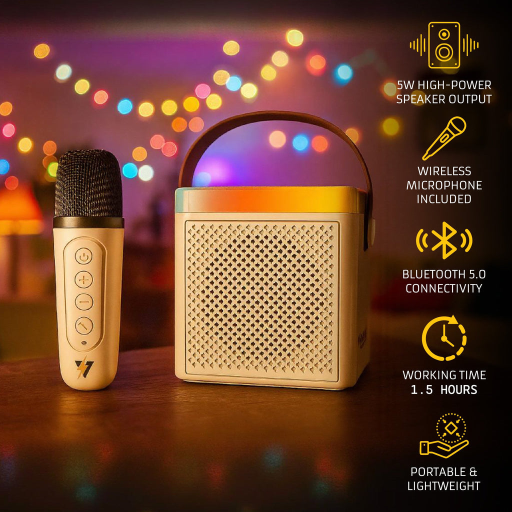 Ultimate Sound & Party Combo: Portable Karaoke Set & True Wireless Stereo Earbuds-1