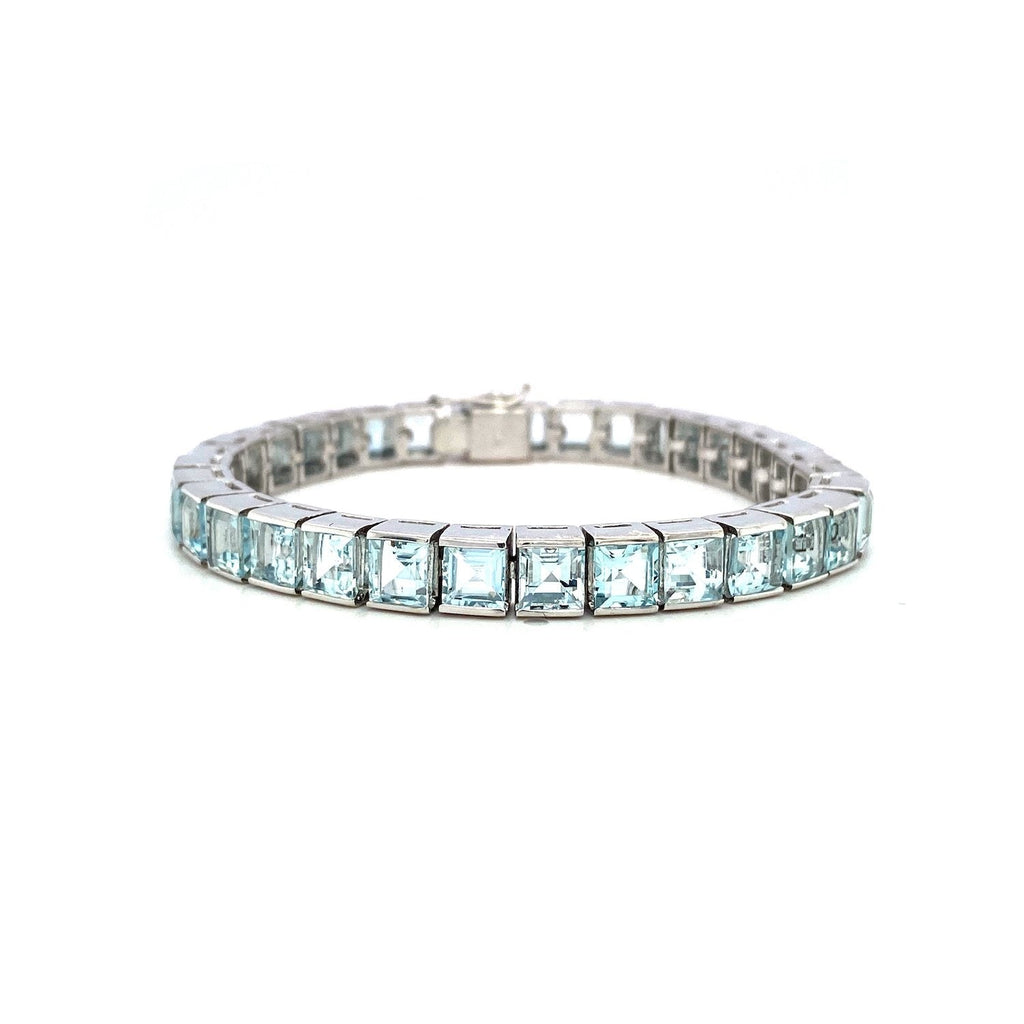 Aquamarine Bracelet in .925 Sterling Silver - KSD 41967-0