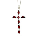 Garnet Pendant in .925 Sterling Silver - KSP 39605-0