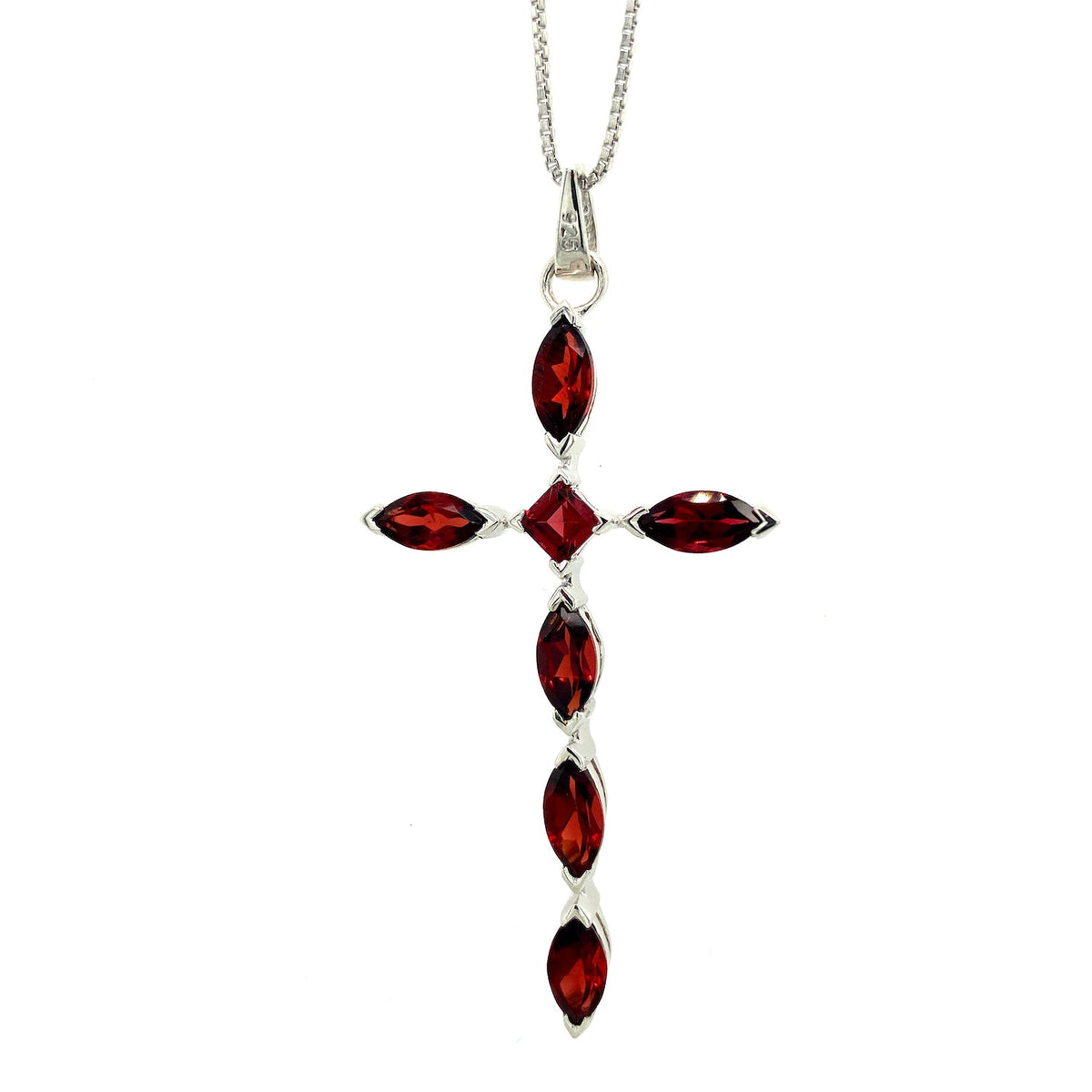 Garnet Pendant in .925 Sterling Silver - KSP 39605-0