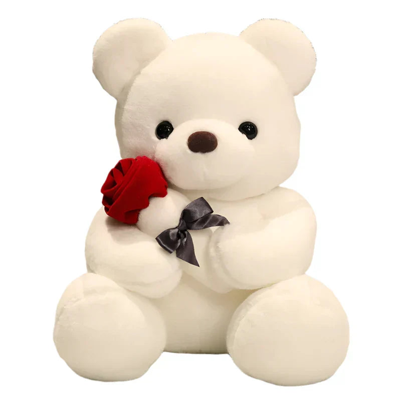 Kawaii Teddy Bear With Roses Plush Toy-0