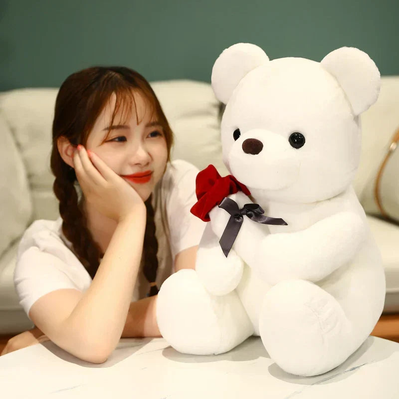 Kawaii Teddy Bear With Roses Plush Toy-1