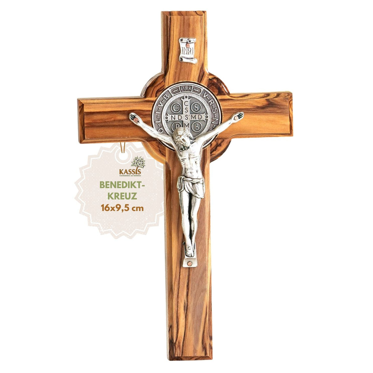 Zweite Wahl: St. Benedikt Kreuz aus Olivenholz – mit kleinen Makeln