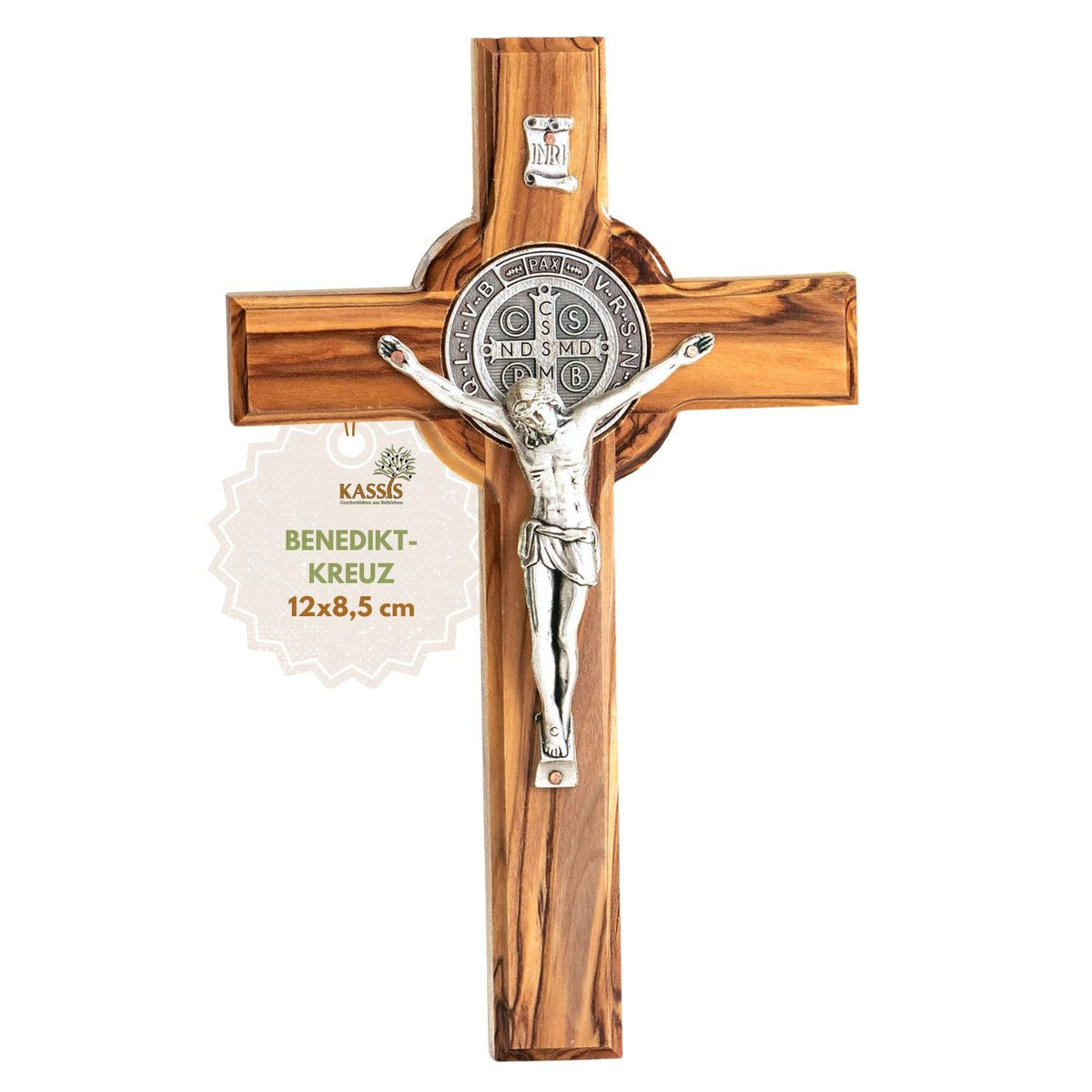 Zweite Wahl: St. Benedikt Kreuz aus Olivenholz – mit kleinen Makeln