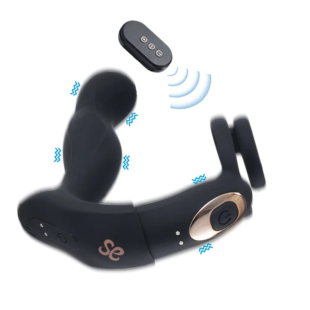 LOCKINK Black Mamba Prostate Massager With Cock Ring App Controlled-1