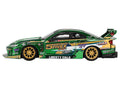 Nissan Silvia (S15) LB-Super Silhouette RHD (Right Hand Drive) "Fausto Racing 2024" Green Metallic Limited Edition 1/64 Diecast Model Car by Mini GT-0
