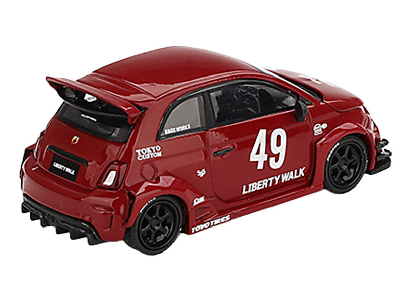 ABARTH 595 #49 "LB-Works x Abas Works" Red Limited Edition 1/64 Diecast Model Car by Mini GT-2