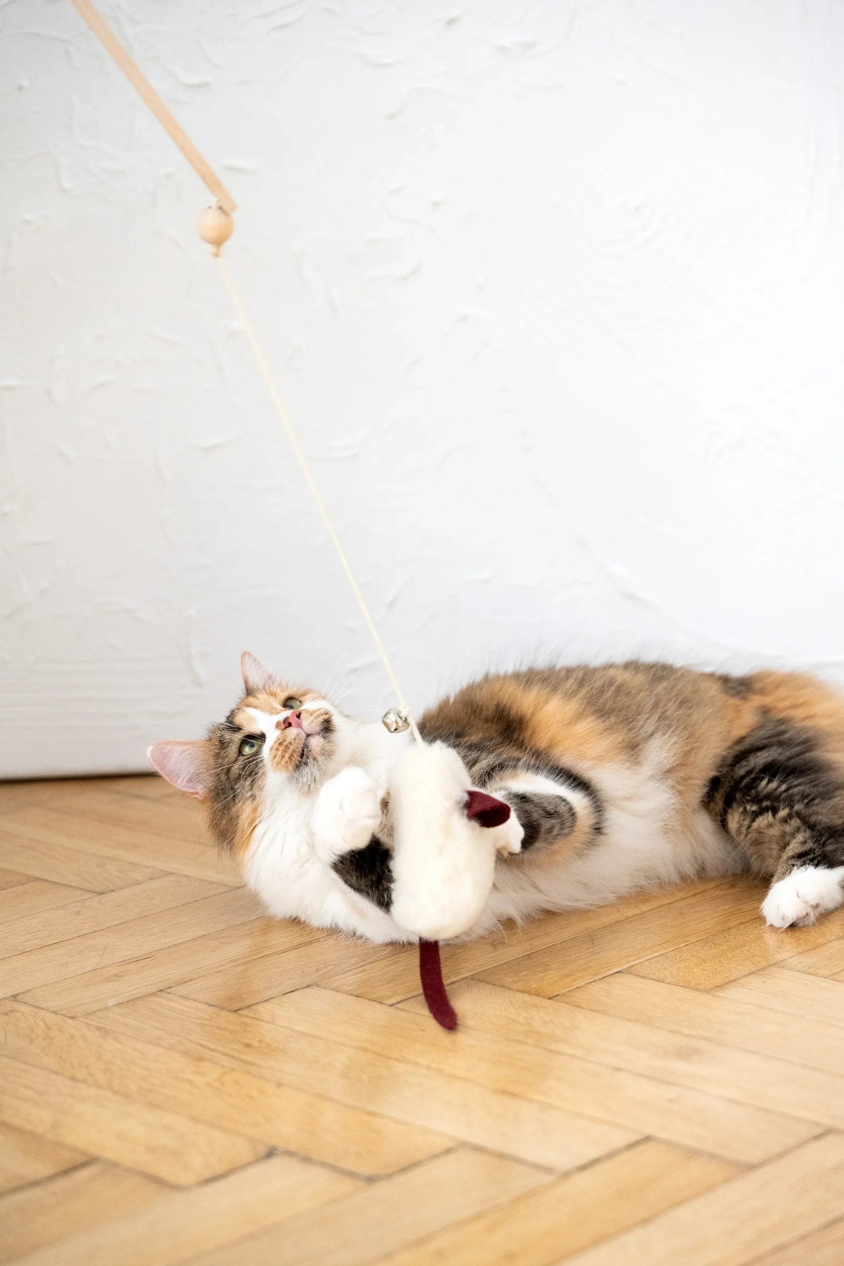 Natural Sheepskin Cat Toy: Mouse-1