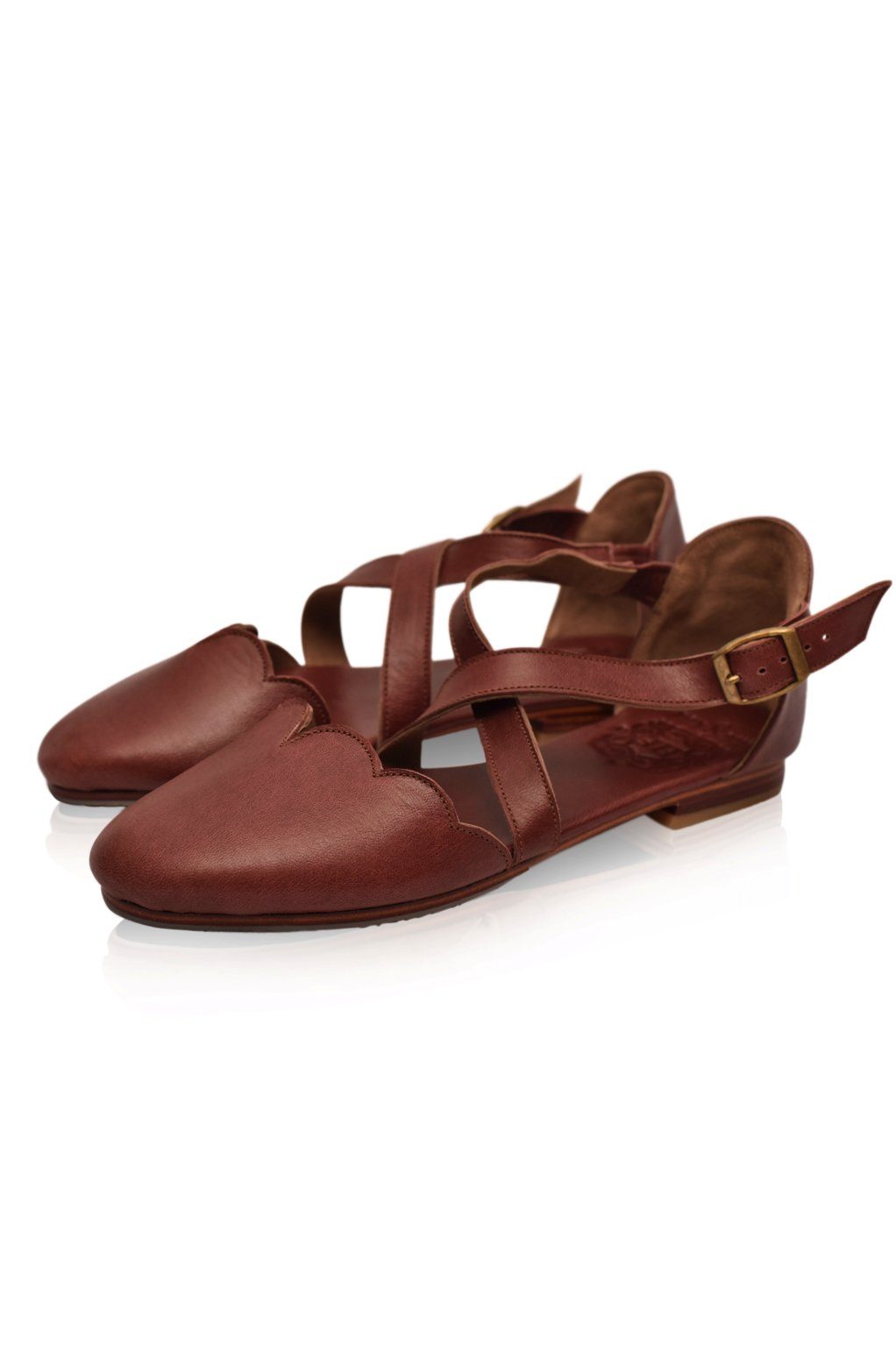 Mangrove Cross-Strap Leather Ballet Flats-1