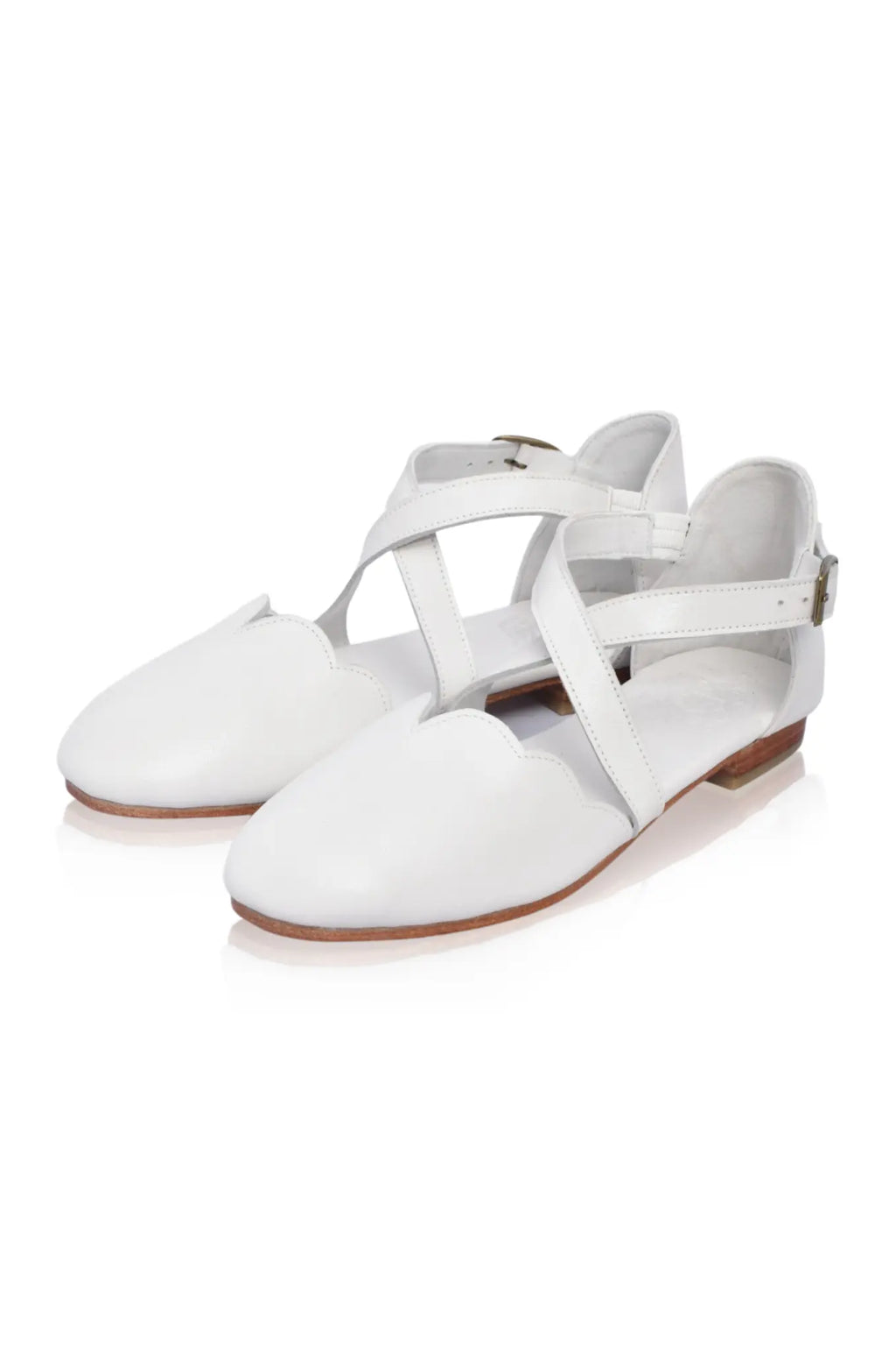 Mangrove Cross-Strap Leather Ballet Flats-9