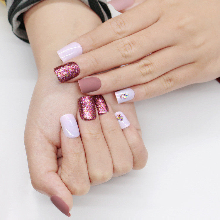 Matte metallic nude nails-4