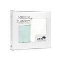 Muslin Blanket Green / White-0