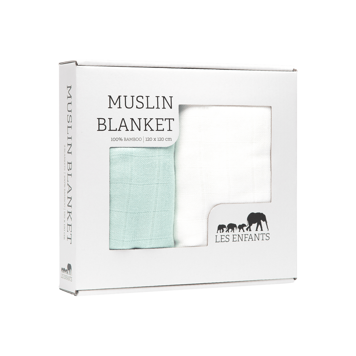 Muslin Blanket Green / White-0