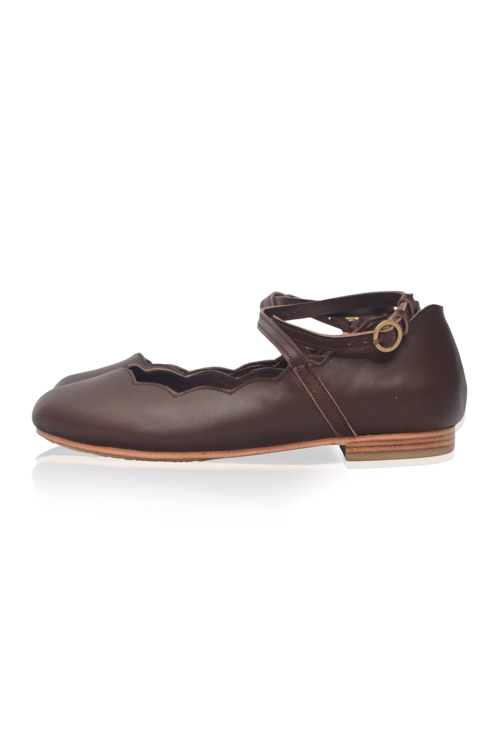 Myrelle Criss-Cross Leather Ballet Flats-2