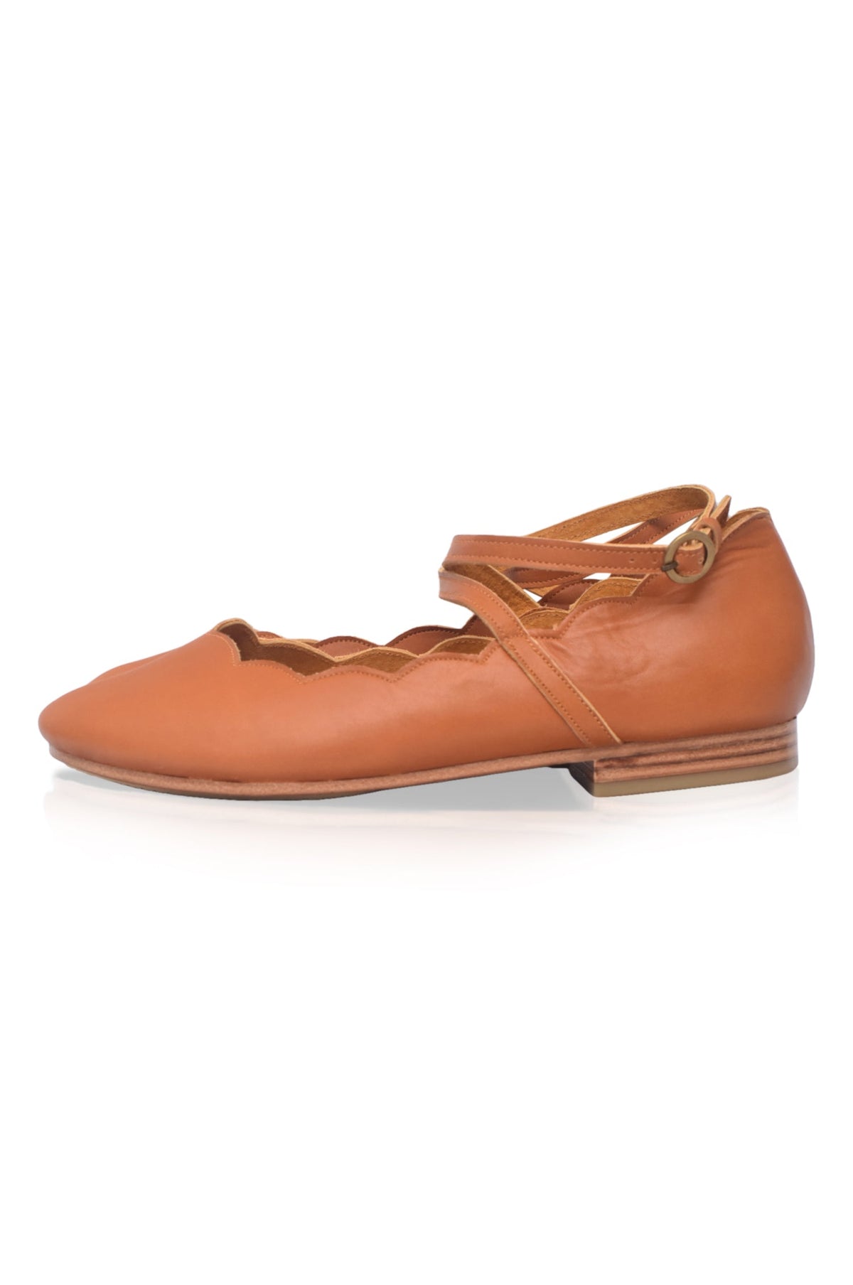 Myrelle Criss-Cross Leather Ballet Flats-6