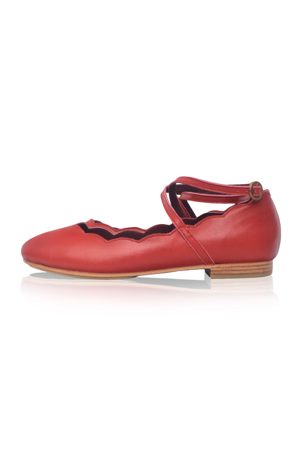 Myrelle Criss-Cross Leather Ballet Flats-8