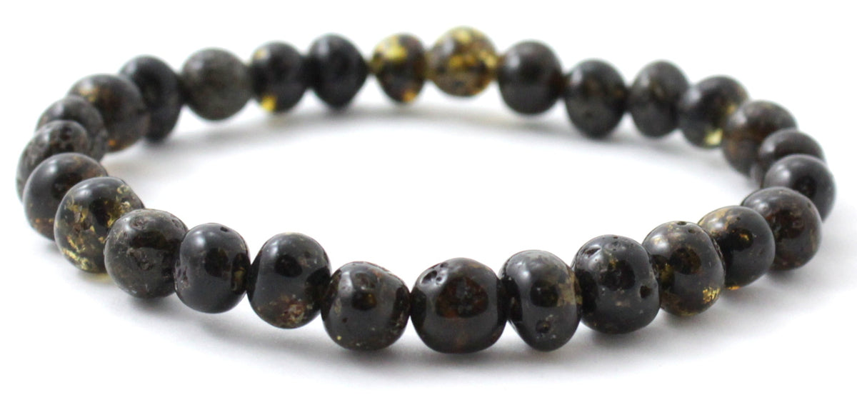 Amber Polished Green Stretch Bracelet for Men-3