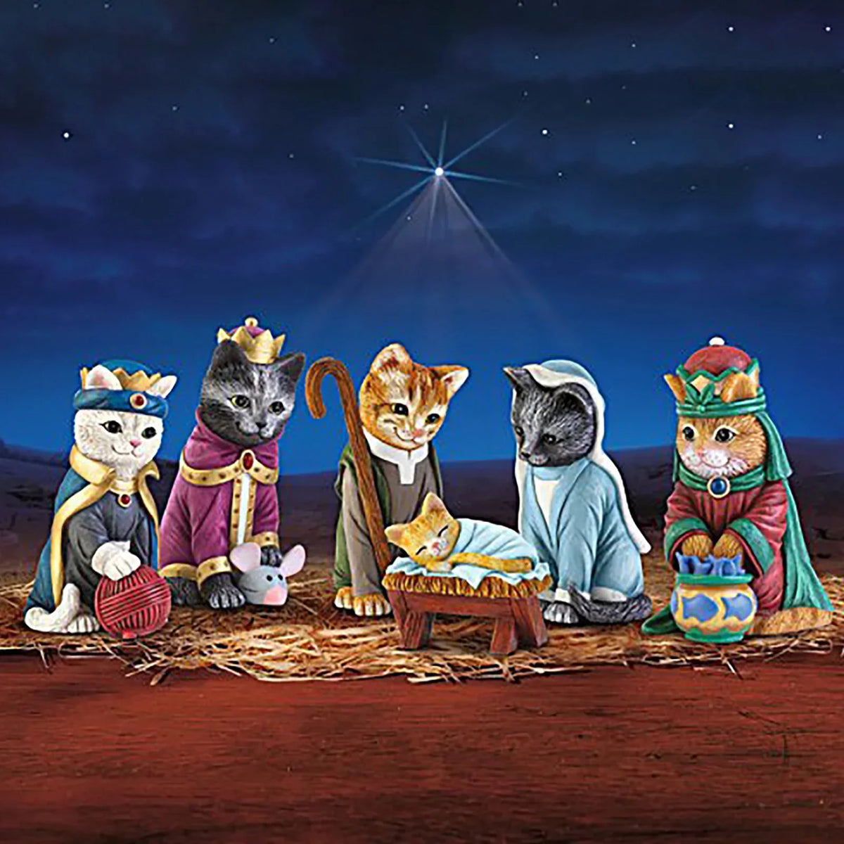 Nativity Royal Cats Christmas Decoration-4