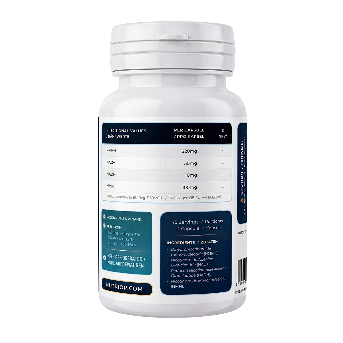 Nutriop® Vitality-X™ - Advanced NMNH & NAD+ Cellular Matrix (45 Capsules)-2