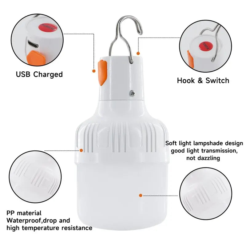 USB Rechargeable LED Outdoor Lantern for Camping & Emergency-3