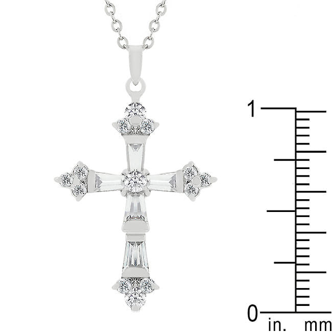 Brilliant Cubic Zirconia Cross Pendant-1