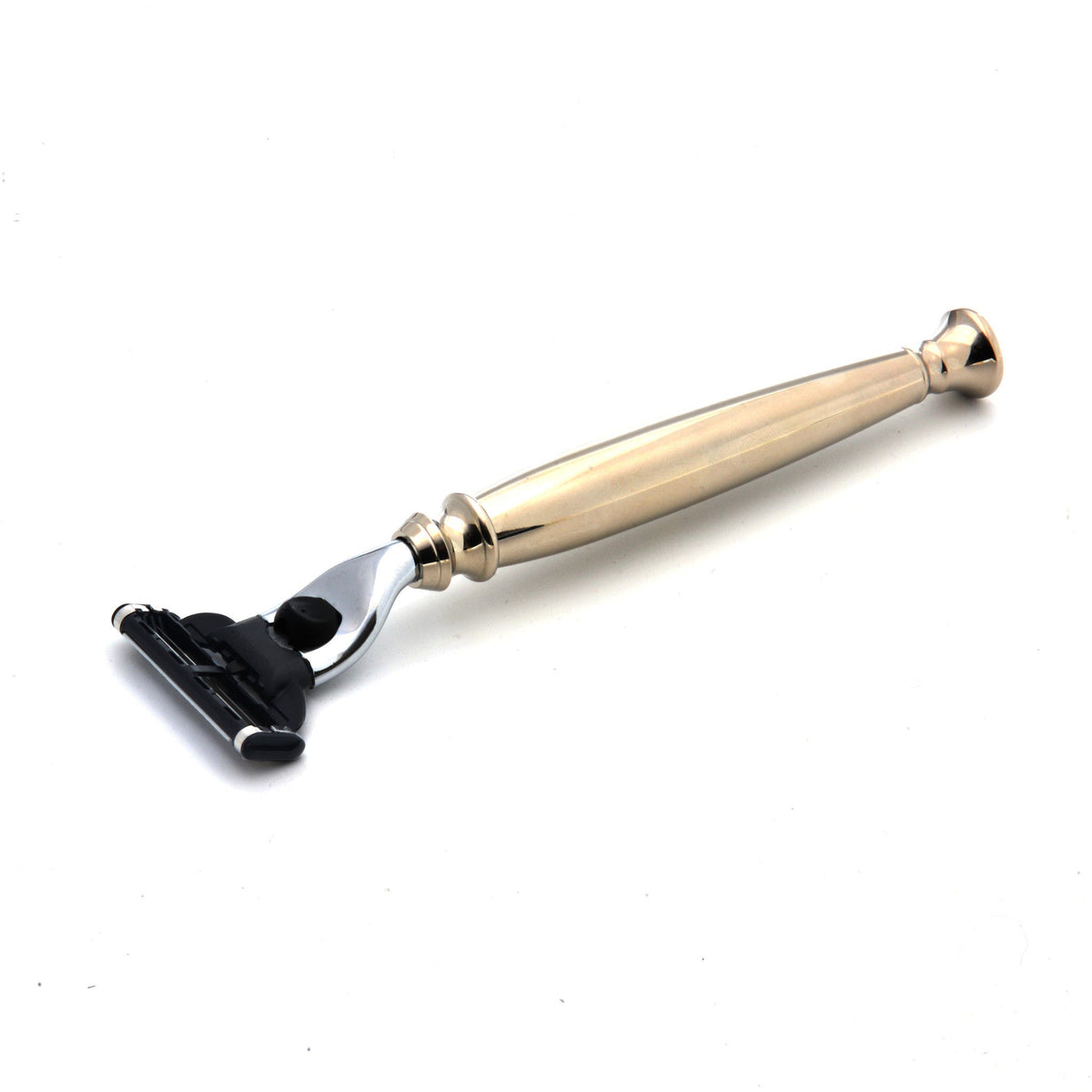PureBadger Collection Shaving Razor Chrome Handle - Mach3 Head-0