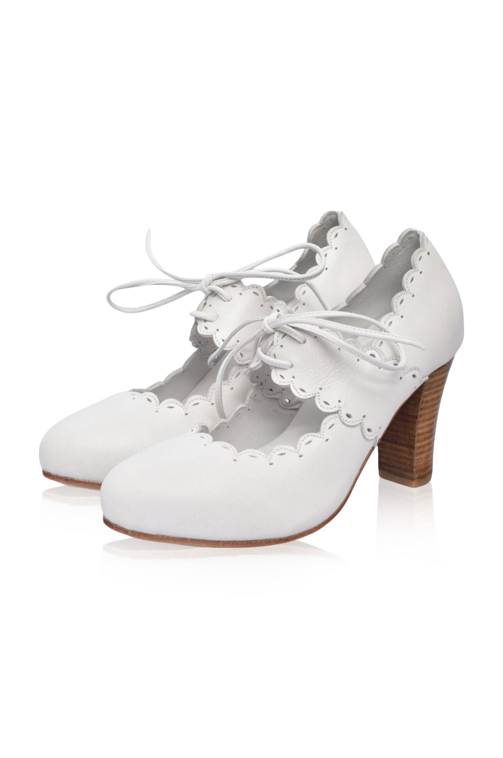 Paradise Bird Scalloped Leather Heels-7