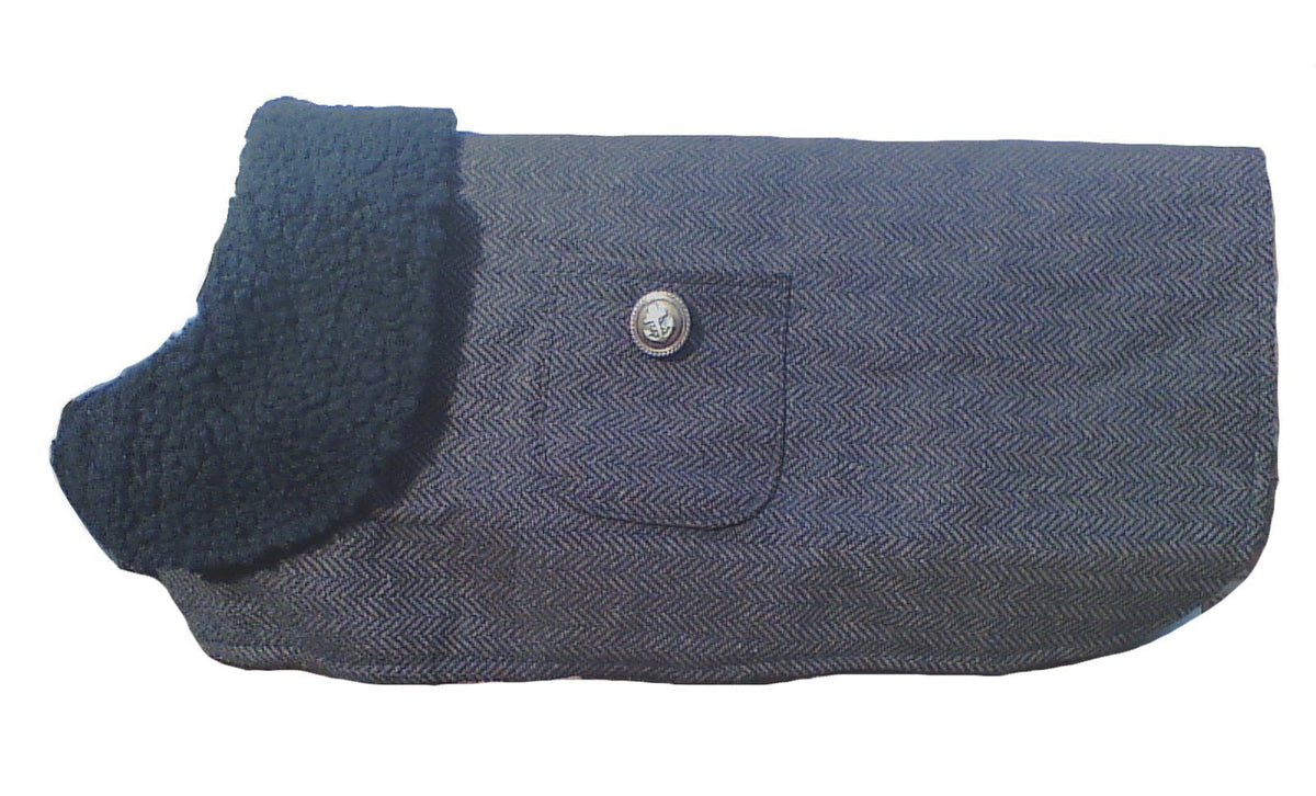 PA Brown Herringbone Dog Coat-4